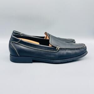 Bass Shoes Mens 11.5 Black Leather Jackson Moc Toe Loafers Slip On Casual Office